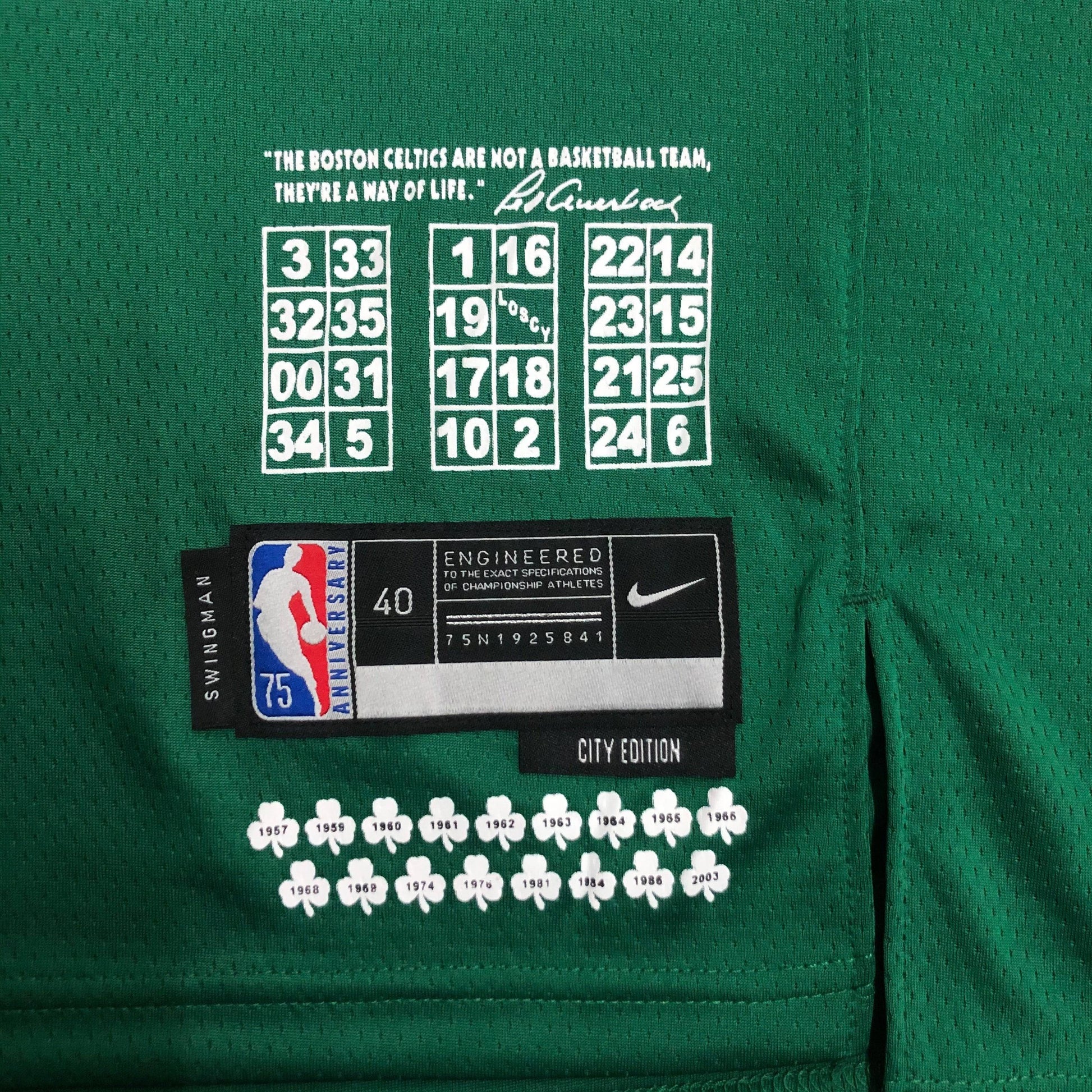 Jersey Boston Celtics City Edition Diamante 75th - GOAT STORE
